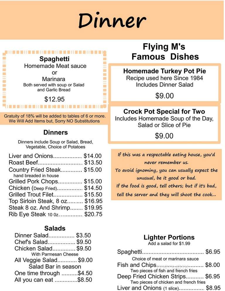 Flying M Restaurant - Panguitch, UT