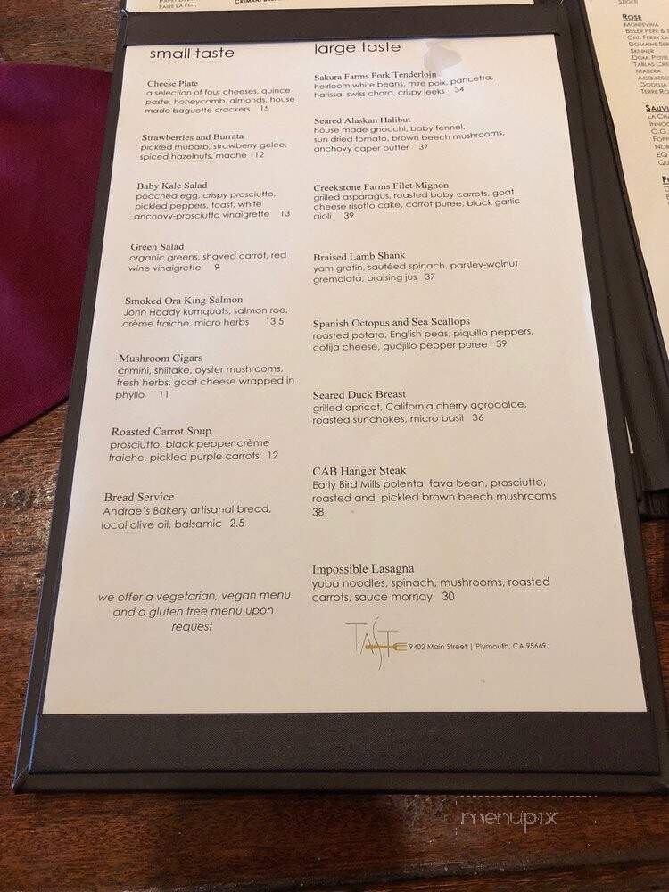 Taste Restaurant - Plymouth, CA