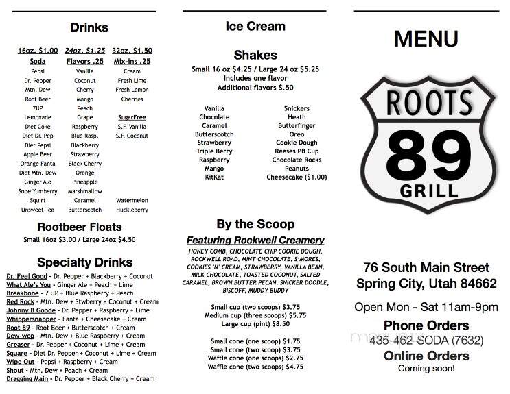 Roots 89 Grill - Spring City, UT